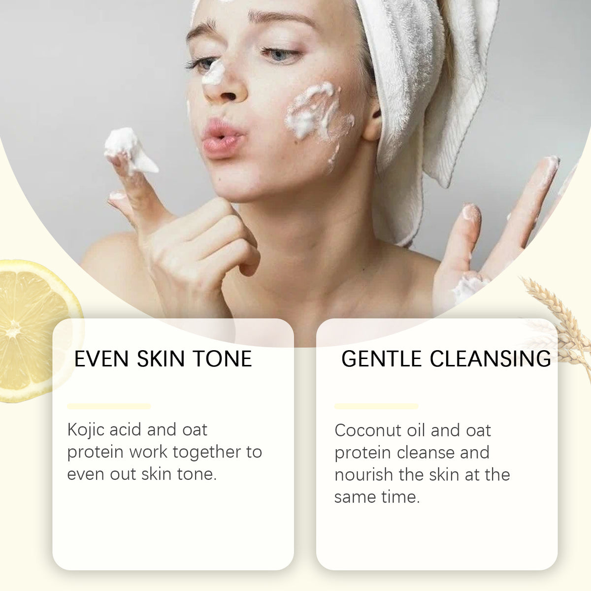 OceAura Lemon Brightening Turmeric Acid Soap Gently Cleans And Moisturizes Refreshing And Delicate Skin Brightening Soap